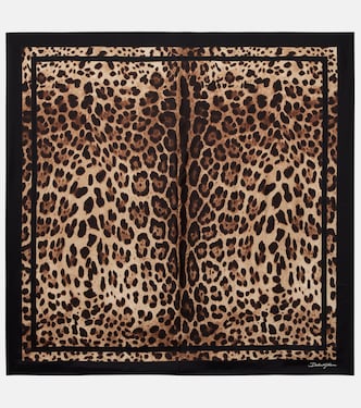 Leopard-print silk scarf | Dolce&Gabbana