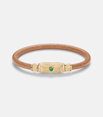 Bracciale Lasso in oro 18kt e pelle con smeraldi | Marie Lichtenberg