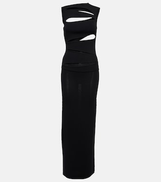 Cutout ribbed-knit paneled midi dress | Christopher Esber