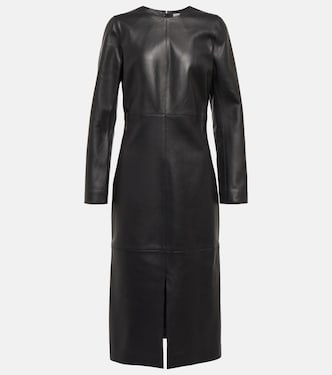 Paneled leather midi dress | Toteme