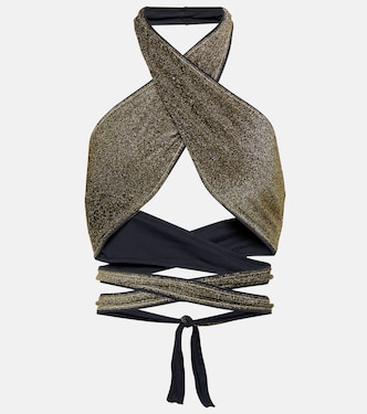 Lurex® halter-neck bikini top | Reina Olga