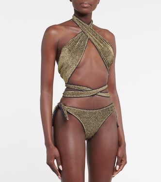 Lurex® halter-neck bikini top | Reina Olga