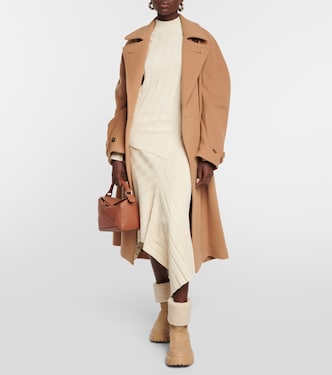 H619 faux shearling-trimmed suede ankle boots | Hogan