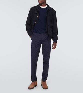 Pantalones slim en gabardina de algodón | Brunello Cucinelli