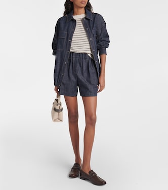 Short à taille haute en jean | Brunello Cucinelli