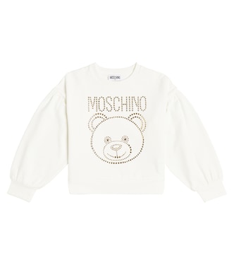 Teddy Bear 임벨리시드 코튼 블렌드 스웨트셔츠 | Moschino Kids