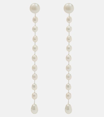 Passante Large sterling silver drop earrings with freshwater pearls | Sophie Buhai