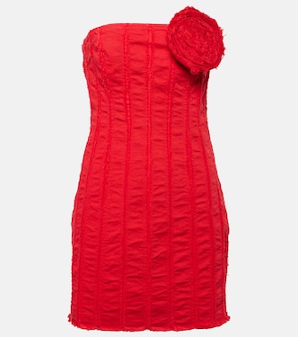 Miniabito in jersey di cotone con applicazione floreale | Blumarine