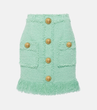 Minifalda de tweed con flecos | Balmain