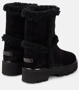 Stiefel Teddi aus Veloursleder mit Shearling | Aquazzura