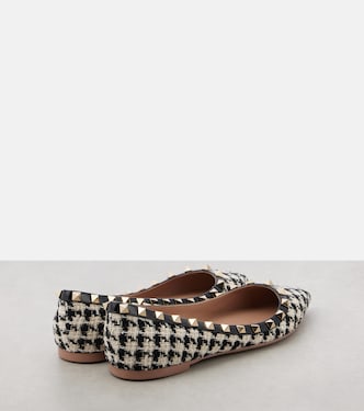 Rockstud tweed ballet flats | Valentino Garavani