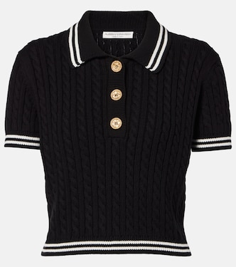 Polo in maglia di cotone a trecce | Alessandra Rich