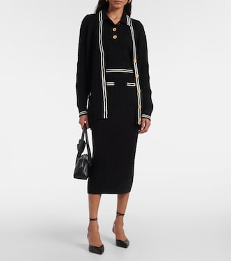 Polo in maglia di cotone a trecce | Alessandra Rich