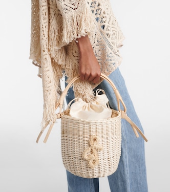 Iza rattan-trimmed wicker basket bag | Ruslan Baginskiy