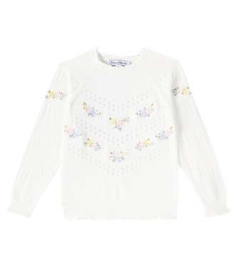 Embroidered pointelle cotton sweater | Tartine et Chocolat