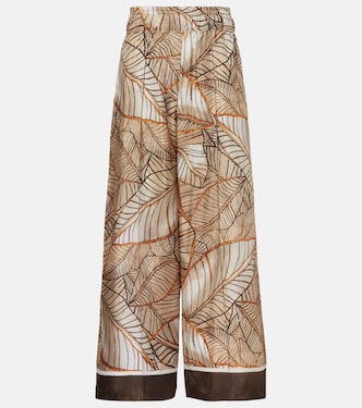 Printed silk wide-leg pants | Brunello Cucinelli