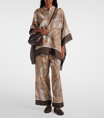 Weite Hose aus Seide | Brunello Cucinelli