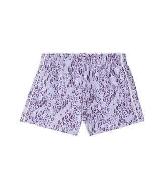 Leopard-print cotton jersey shorts | Mini Rodini