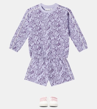 Leopard-print cotton jersey shorts | Mini Rodini