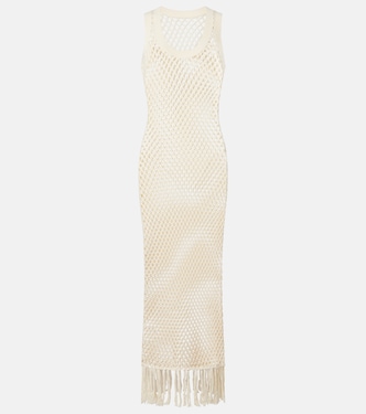 Ilaria fringed open-knit cotton maxi dress | SIR