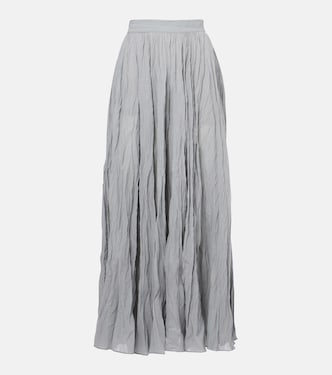 Plissé cotton-blend maxi skirt | Toteme