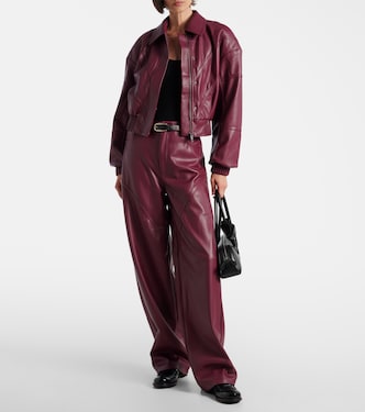 Mid-rise faux leather wide-leg pants | Rotate