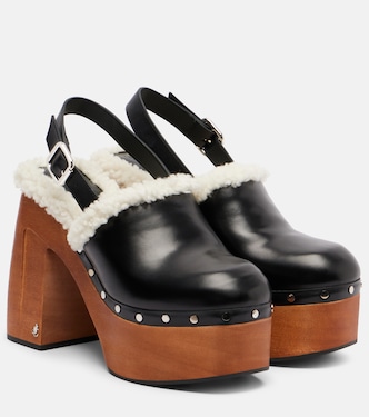 Alida 135 leather platform clogs | Jimmy Choo