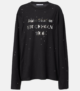 Embellished logo cotton and hemp jersey T-shirt | Acne Studios