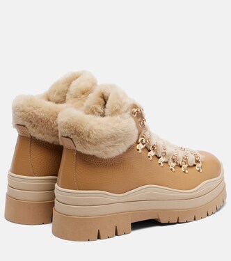 Arosa leather and shearling ankle boots | Bogner