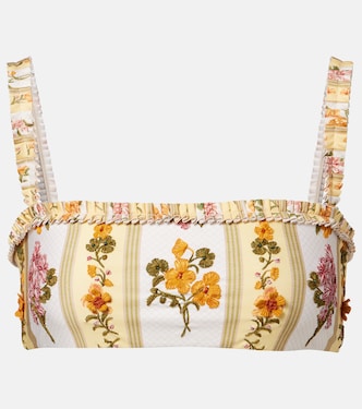 Floral embroidered bikini top | Agua by Agua Bendita