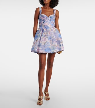 Rebellion floral draped linen and silk minidress | Zimmermann