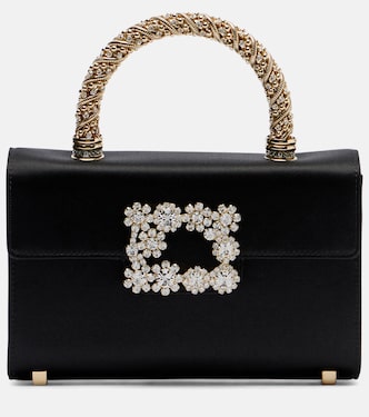 Jewel Efflorescence Mini satin top-handle bag | Roger Vivier