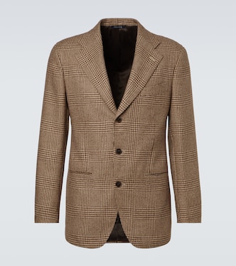 Prince of Wales check alpaca blazer | Saman Amel