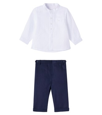 Baby linen shirt and pants set | Tartine et Chocolat
