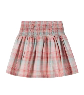 Nicole plaid shirred cotton skirt | Bebe Organic