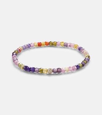 Bracelet Evil Eye en zircone 14 ct avec charm en or jaune 14 ct | Sydney Evan