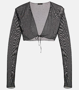 Coprispalle in mesh con cristalli | Oséree