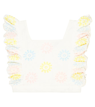 Top de algodón con bordado floral | Stella McCartney Kids