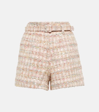 Shorts in bouclé con paillettes | Self-Portrait