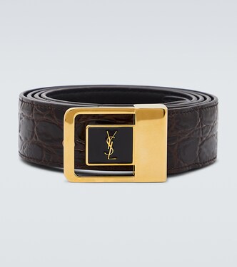 La 66 croc-effect leather belt | Saint Laurent