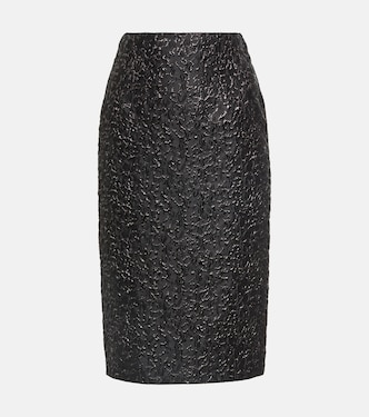 Falda tubo de jacquard metalizado | Versace
