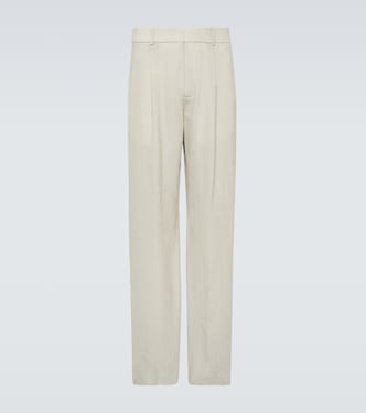 Wool and silk-blend mouliné wide-leg pants | Bottega Veneta