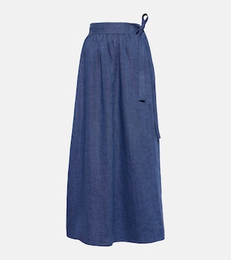 Falda midi de lino | Loro Piana