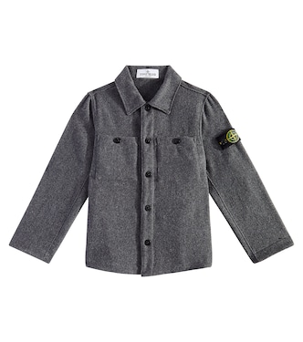 Hemdjacke Compass aus einem Wollgemisch | Stone Island Junior
