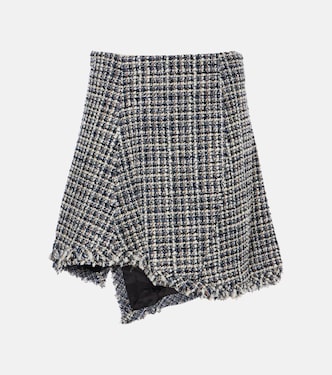 Mini-jupe en tweed de laine mélangée | Sacai