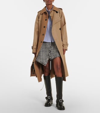 Mini-jupe en tweed de laine mélangée | Sacai
