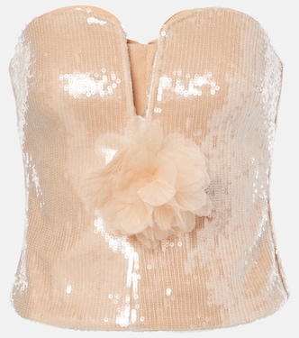 Bustier-Top mit Pailletten | Self-Portrait