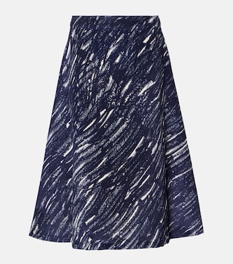 Falda midi de denim estampada | Marni