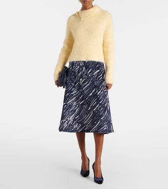 Falda midi de denim estampada | Marni