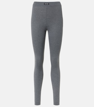 Ribbed-knit wool leggings | Miu Miu